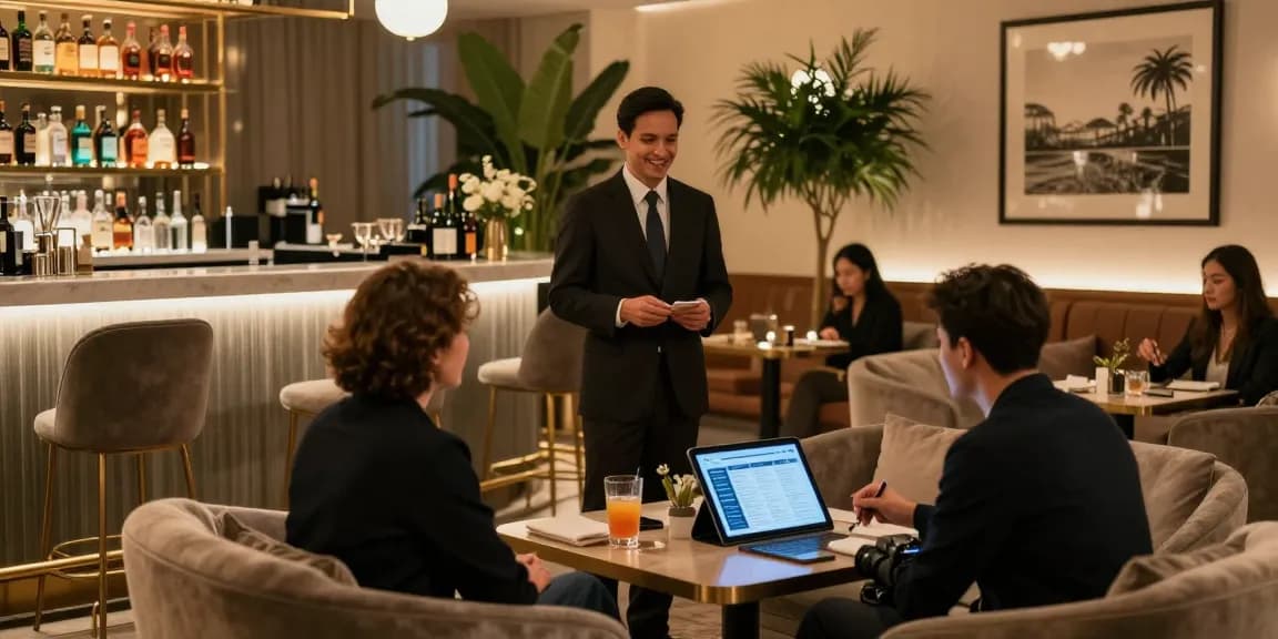 An inviting op service lounge welcoming guests with stylish decor and ambiance.