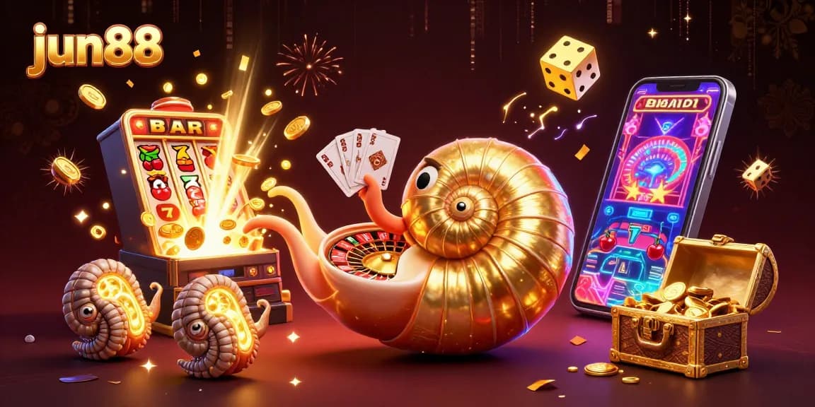 Experience excitement with jun88's casino games featuring a giant nautilus as a roulette wheel.