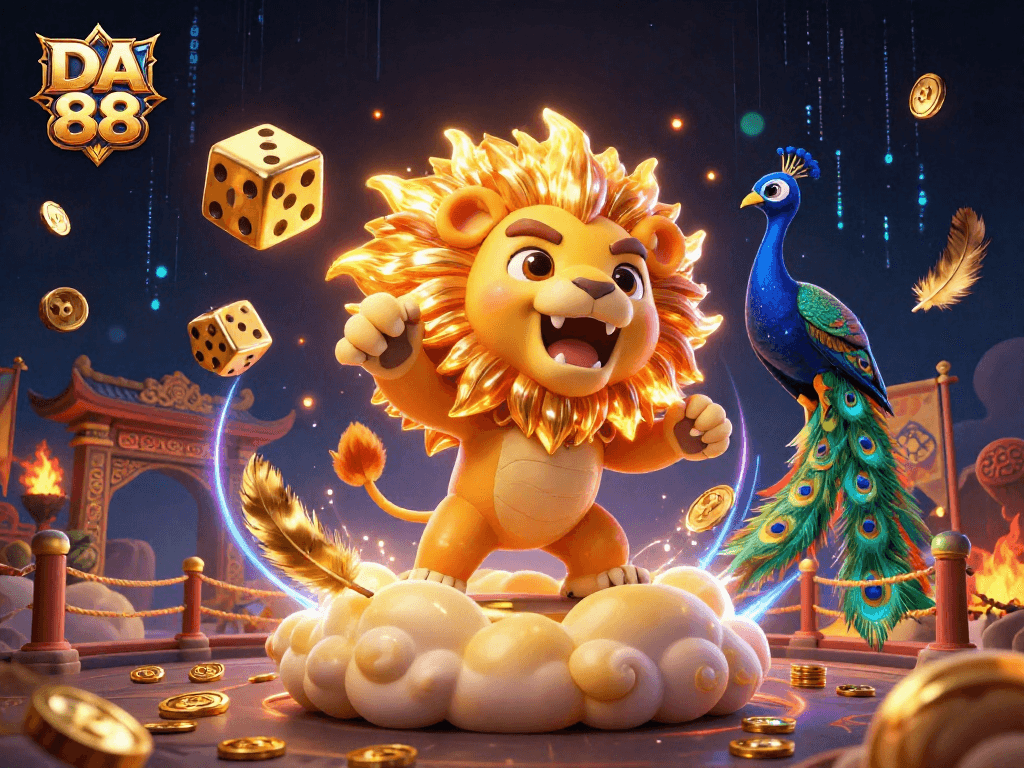 Experience the thrilling DA 88 action with dynamic characters and rich casino elements in a captivating scene.