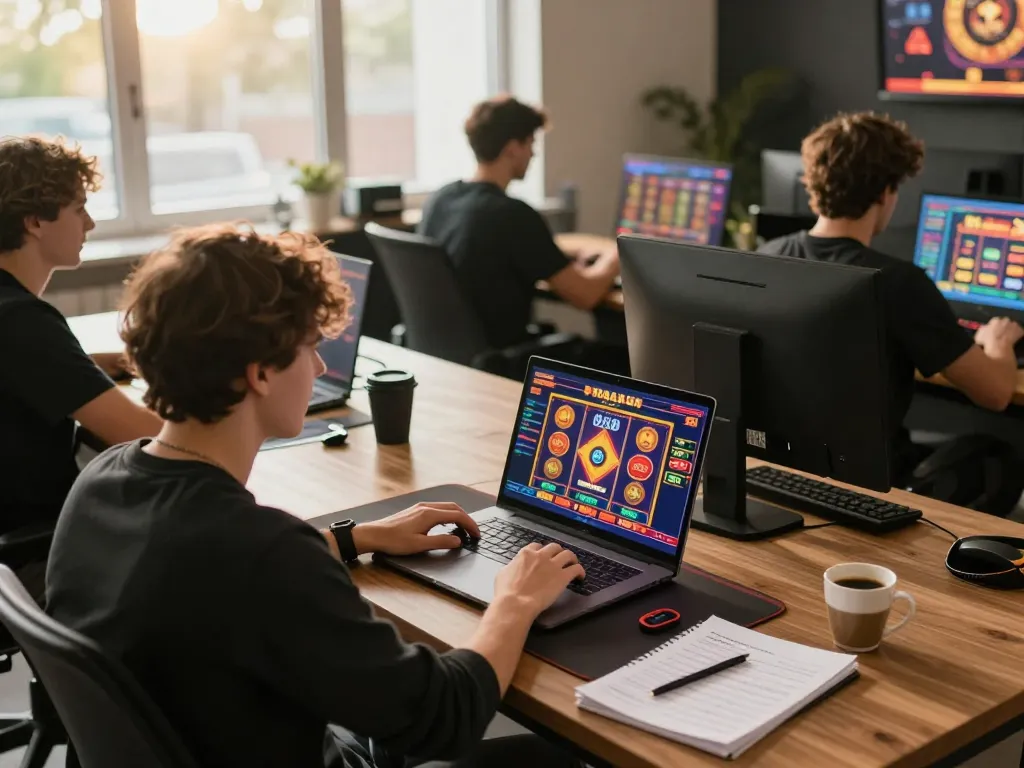 Nohu's online gaming experience showcasing engaging slot gameplay on a laptop.
