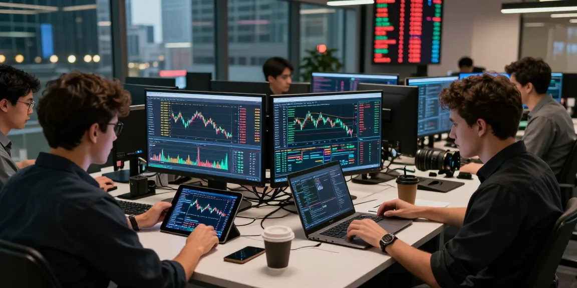 Traders at 업투익스체인지 engaging with real-time cryptocurrency data and executing trades.