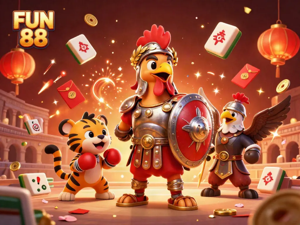 Experience thrilling gameplay at FUN 88 with colorful characters and dynamic elements illustrating a lively casino scene.