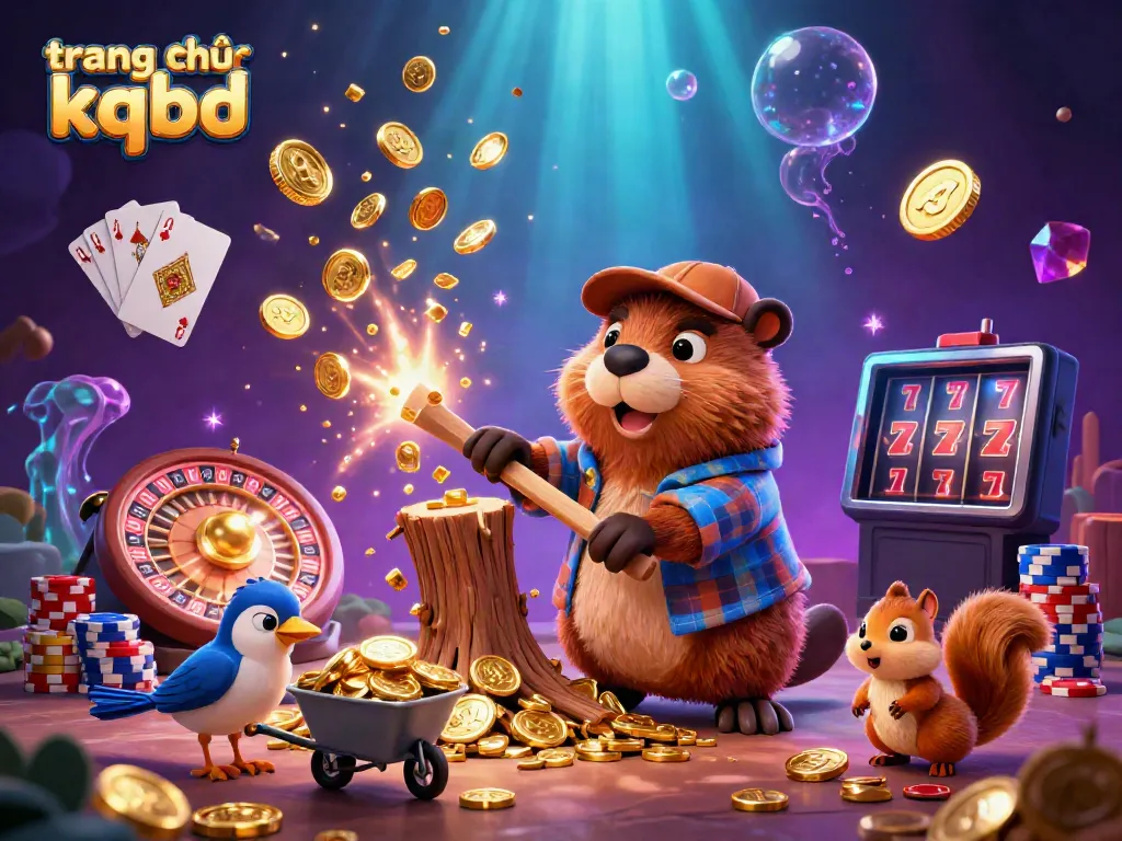 Experience the thrill of gaming with trang chủ kqbd featuring lively cartoon characters collecting coins amidst dazzling casino elements.