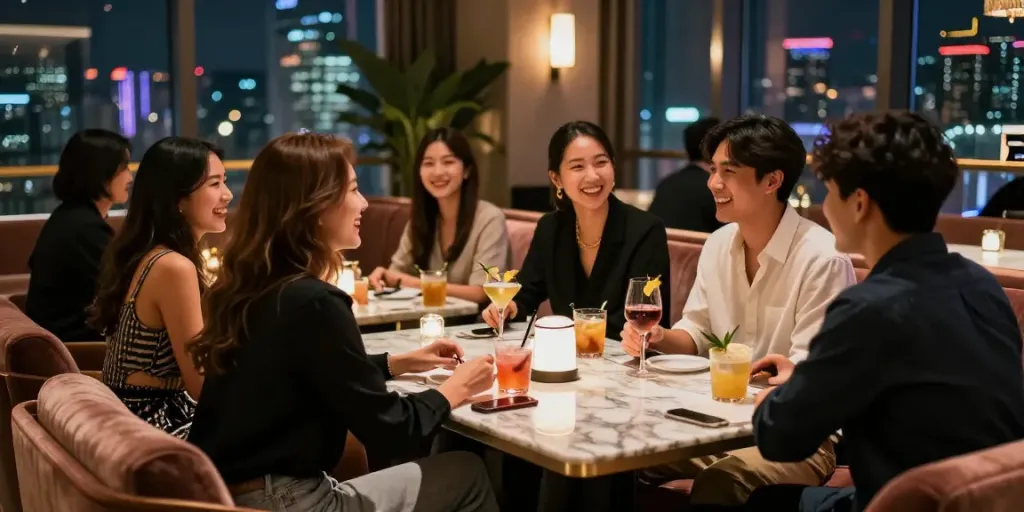 강남유앤미에서 친구들과 함께 즐기는 세련된 밤의 라운지