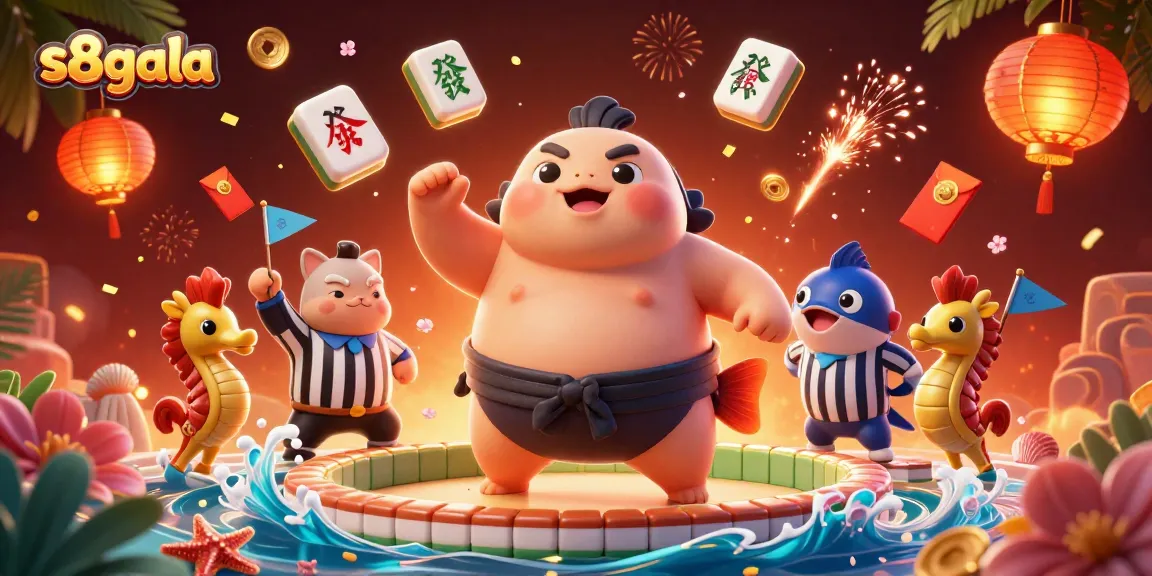 Engage with fun games at S8gala featuring an energetic underwater scene with a unique character ensemble.