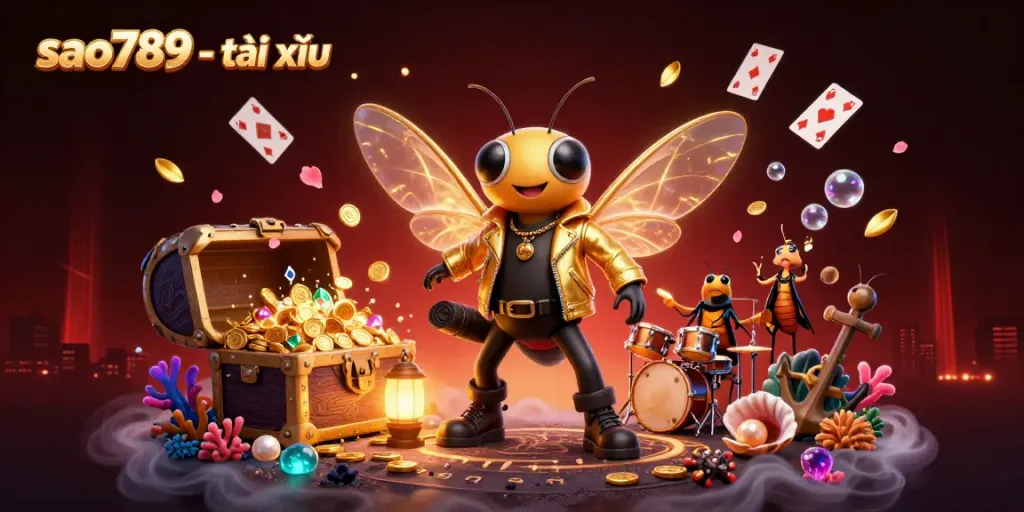 Experience the thrill of sao789 - tài xỉu in an action-packed casino scene featuring vibrant characters.