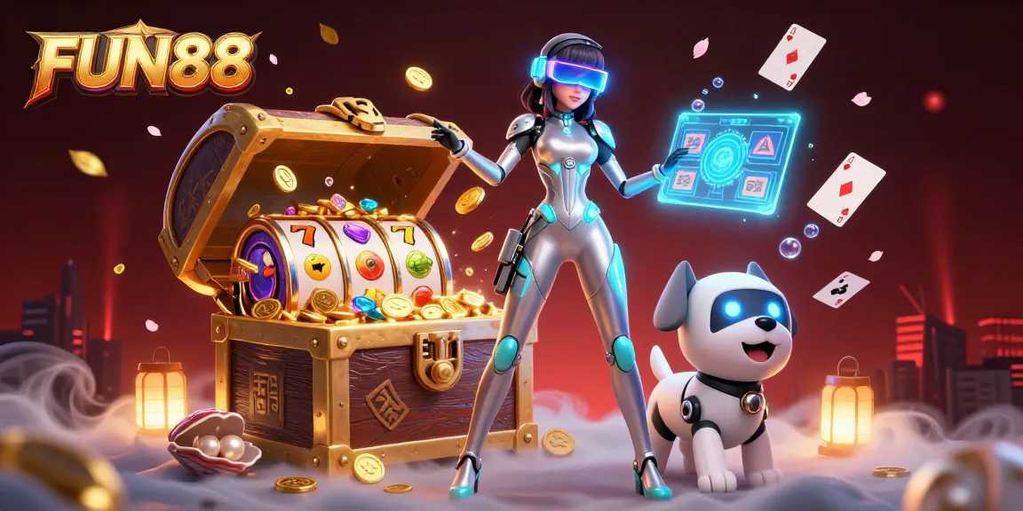 Engage with FUN88's electrifying online casino atmosphere featuring a futuristic theme and dynamic gaming elements.