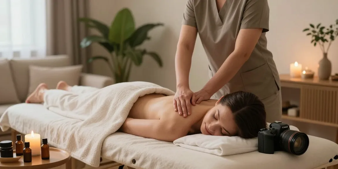 러시아마사지 서비스를 받는 고객과 전문가의 편안한 마사지 장면