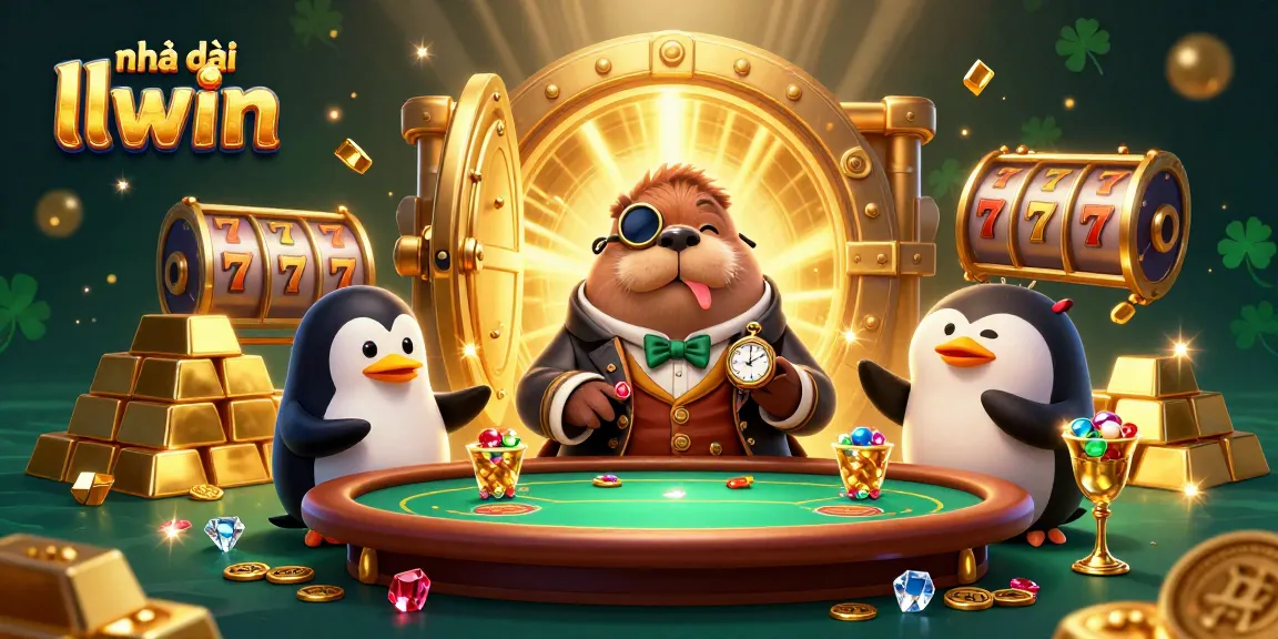 Win big at Nhà cái llwin with unique poker scene illustrated with colorful, dynamic elements.