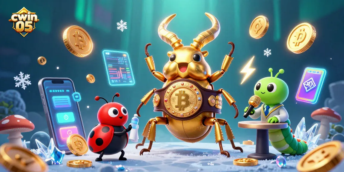 Bet on your skill at cwin 05 with 3D colorful characters and digital coins in a vibrant atmosphere.