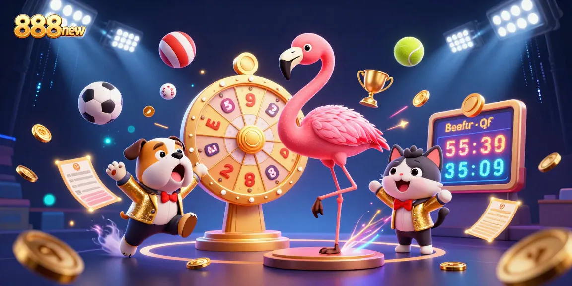 Experience thrilling gameplay at 888new as the game show host spins prizes, making every moment exciting.