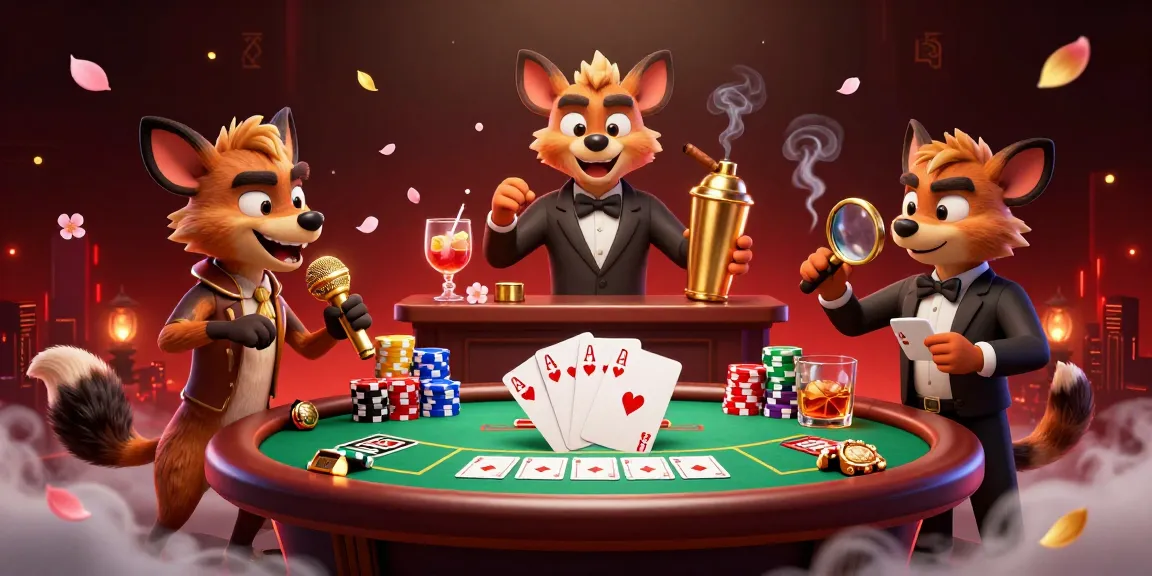 Hyenas entertain in a casino club scene, showcasing great humor and vibrant gameplay at hu.