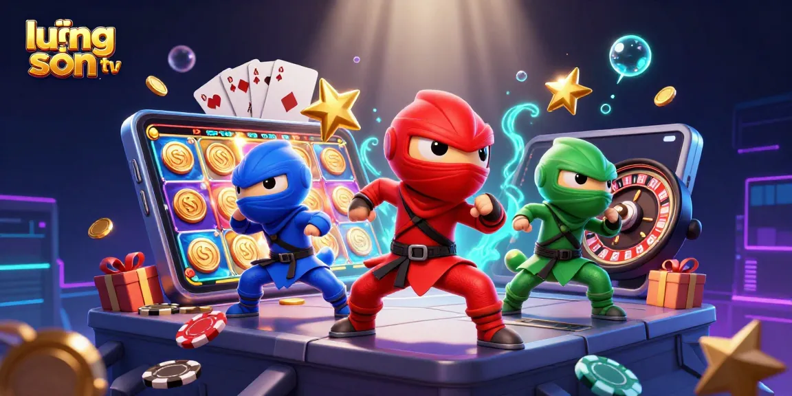 Experience dynamic action with lương sơn tv showcasing ninja chameleons and vibrant casino elements.