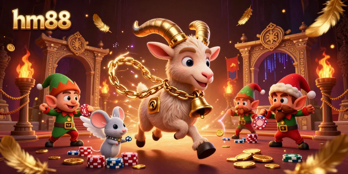 hm88 offers engaging gaming with Krampus and elf gremlins in a vibrant casino setting